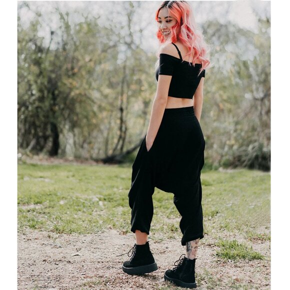 Buddha Pants Black Harem The Savannah Pant 100% Cotton Size XS - Picture 2 of 16